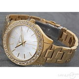 Buy Shop Michael Kors Liliane Mother of Pearl White Dial Gold Steel Strap Watch For Women - MK4555 USA Online