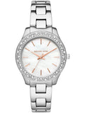Buy Shop Michael Kors Liliane Three Hand Mother of Pearl White Dial Silver Steel Strap Watch For Women - MK4556 USA Online