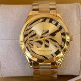 Buy Shop Michael Kors Runway Gold Dial Gold Steel Strap Watch For Women - MK4561 USA Online