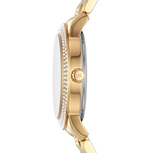 Buy Shop Michael Kors Tibby Three-Hand Glitz Gold Dial Gold Steel Strap Watch for Women - MK4575 USA Online
