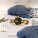 Buy Shop Michael Kors Pyper Three-Hand Black Dial Gold Steel Strap Watch For Women - MK4593 USA Online