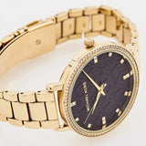 Buy Shop Michael Kors Pyper Three-Hand Black Dial Gold Steel Strap Watch For Women - MK4593 USA Online
