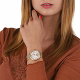 Buy Shop Michael Kors Abbey Three-Hand Analog White Dial Gold Steel Strap Watch for Women - MK4615 USA Online