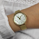 Buy Shop Michael Kors Pyper Quartz Mother of Pearl White Dial Gold Mesh Bracelet Watch For Women - MK4619 USA Online