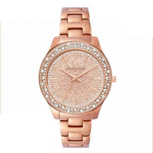 Buy Shop Michael Kors Liliane Three Hand Rose Gold Dial Rose Gold Steel Strap Watch For Women - MK4651 USA Online