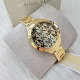 Buy Shop Michael Kors Slim Runway Crystals Gold Dial Gold Steel Strap Watch for Women - MK4659 USA Online