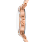 Michael Kors Tibby Multifunction Crystals Maroon Dial Rose Gold Steel Strap Watch for Women - MK4685