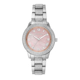 Michael Kors Tibby Multifunction Crystals Pink Dial Silver Steel Strap Watch for Women - MK4686