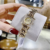 Buy Shop Michael Kors Chain Lock Pave Gold Dial Gold Steel Strap Watch For Women - MK4711 USA Online