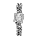 Buy Shop Michael Kors Chain Lock Pave Silver Dial Silver Steel Strap Watch For Women - MK4718 USA Online