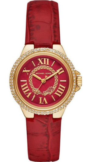 Buy Shop Michael Kors Camille Three-Hand Red Dial Red Leather Strap Watch for Women - MK4750 USA Online