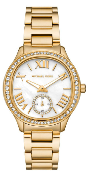 Buy Shop Michael Kors Sage Analog White Dial Gold Steel Strap Watch for Women - MK4822 USA Online