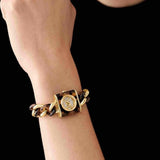 Buy Shop Michael Kors Chain Lock Analog Silver Dial Two Tone Steel Strap Watch for Women - MK4808 USA Online