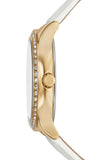 Buy Shop Michael Kors Sage Three-Hand Mother of Pearl White Dial White Leather Strap Watch for Women - MK4818 USA Online