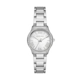 Buy Shop Michael Kors Sage Three-Hand Mother of Pearl White Dial Silver Steel Strap Watch for Women - MK4824 USA Online