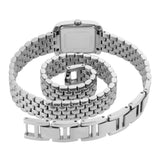 Buy Shop Michael Kors Emery Pave Double Wrap White Dial Silver Steel Strap Watch for Women - MK4834 USA Online