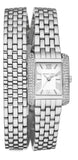 Buy Shop Michael Kors Emery Pave Double Wrap White Dial Silver Steel Strap Watch for Women - MK4834 USA Online