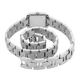 Buy Shop Michael Kors Emery Pave Double Wrap Crystals White Dial Silver Steel Strap Watch for Women - MK4836 USA Online