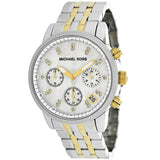 Buy Shop Michael Kors Ritz Chronograph White Dial Two Tone Steel Strap Watch for Women - MK5057 USA Online