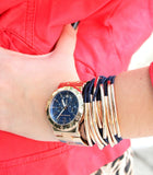 Buy Shop Michael Kors Bel Aire Blue Dial Rose Gold Steel Strap Watch for Women - MK5410 USA Online