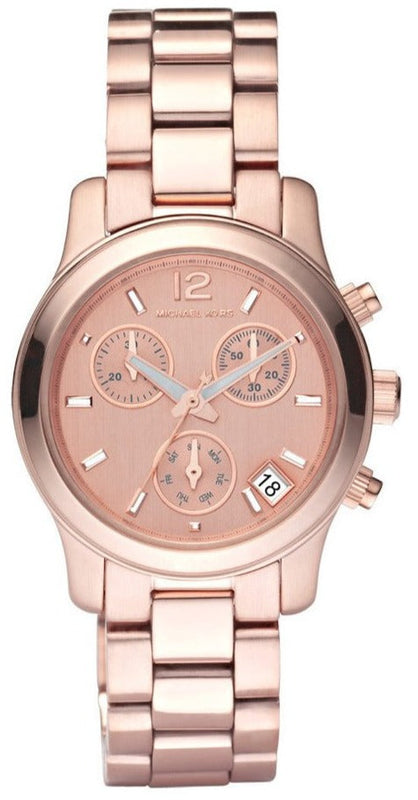 Buy Shop Michael Kors Runway Chronograph Rose Gold Dial Rose Gold Steel Strap Watch for Women - MK5430 USA Online