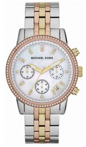 Buy Shop Michael Kors Ritz White Dial Two Tone Steel Strap Watch for Women - MK5650 USA Online