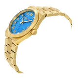 Buy Shop Michael Kors Channing Turquoise Dial Gold Steel Strap Watch For Women - MK5894 USA Online