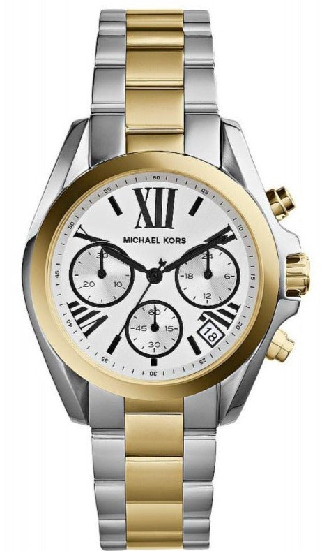 Buy Shop Michael Kors Bradshaw Chronograph Silver Dial Two Tone Steel Strap Watch For Women - MK5912 USA Online