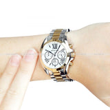 Buy Shop Michael Kors Bradshaw Chronograph Silver Dial Two Tone Steel Strap Watch For Women - MK5912 USA Online
