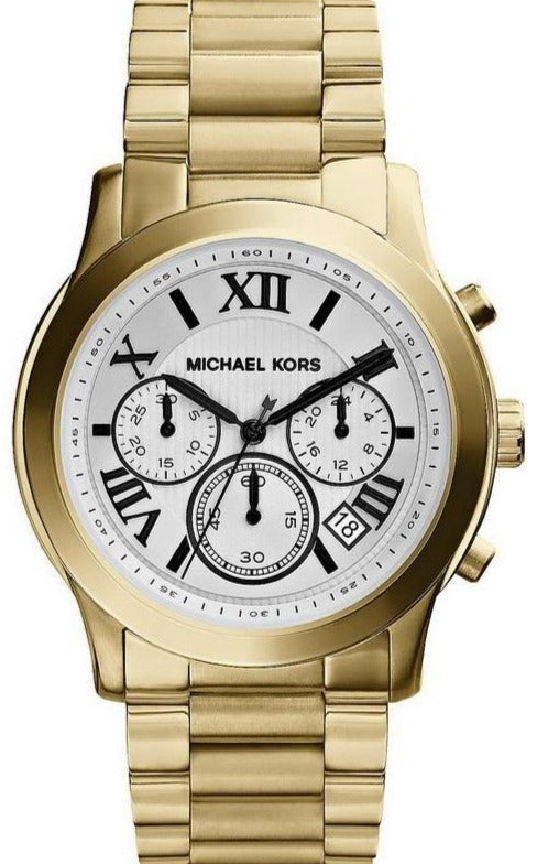 Buy Shop Michael Kors Cooper Chronograph White Dial Gold Steel Strap Watch For Women - MK5916 USA Online