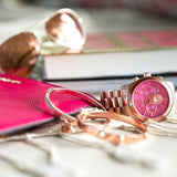 Buy Shop Michael Kors Runway Pink Dial Rose Gold Steel Strap Watch for Women - MK5931 USA Online