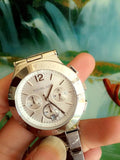 Buy Shop Michael Kors Wyatt White Dial Silver Steel Strap Watch For Women - MK5932 USA Online