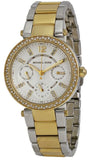 Buy Shop Michael Kors Parker White Dial Two Tone Steel Strap Watch for Women - MK6055 USA Online