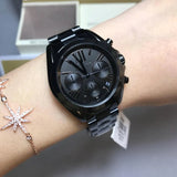 Buy Shop Michael Kors Bradshaw Chronograph Black Dial Black Steel Strap Watch For Women - MK6058 USA Online