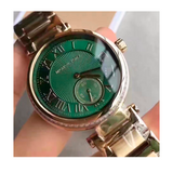 Buy Shop Michael Kors Skylar Green Dial Gold Steel Strap Watch for Women - MK6065 USA Online