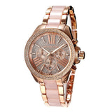 Michael Kors Wren Crystals Rose Gold Dial Rose Gold Steel Strap Watch for Women - MK6096