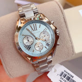 Buy Shop Michael Kors Bradshaw Chronograph Blue Dial Silver Steel Strap Watch For Women - MK6098 USA Online