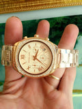 Buy Shop Michael Kors Byrn Quartz Gold Dial Gold Steel Strap Watch For Women - MK6134 USA Online