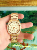 Buy Shop Michael Kors Byrn Quartz Gold Dial Gold Steel Strap Watch For Women - MK6134 USA Online