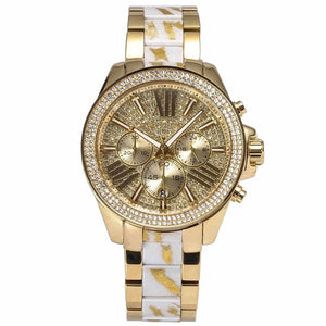 Buy Shop Michael Kors Wren Diamonds Gold Dial Two Tone Steel Strap Watch for Women - MK6157 USA Online