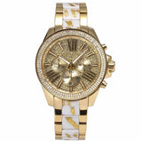 Michael Kors Wren Diamonds Gold  Dial Two Tone Steel Strap Watch for Women - MK6157