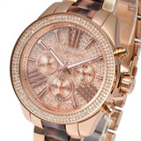 Michael Kors Wren Diamonds Rose Gold Dial Two Tone Steel Strap Watch for Women - MK6159