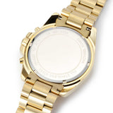 Michael Kors Bradshaw Chronograph White Dial Gold Steel Strap Watch For Women - MK6266