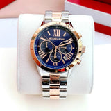 Buy Shop Michael Kors Bradshaw Chronograph Blue Dial Two Tone Steel Strap Watch For Women - MK6389 USA Online