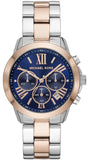 Buy Shop Michael Kors Bradshaw Chronograph Blue Dial Two Tone Steel Strap Watch For Women - MK6389 USA Online