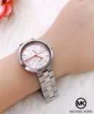 Buy Shop Michael Kors Garner Analog Silver Dial Silver Steel Strap Watch For Women - MK6407 USA Online