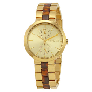 Buy Shop Michael Kors Garner Multifunction Gold Dial Two Tone Steel Strap Watch For Women - MK6471 USA Online