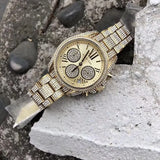 Buy Shop Michael Kors Mini Bradshaw Crystals Gold Dial Gold Steel Strap Watch For Women - MK6494 USA Online