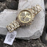 Buy Shop Michael Kors Mini Bradshaw Crystals Gold Dial Gold Steel Strap Watch For Women - MK6494 USA Online