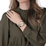 Buy Shop Michael Kors Ritz Chronograph Gold Dial Gold Steel Strap Watch For Women - MK6597 USA Online